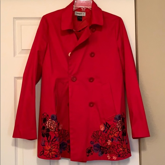 Desigual Jackets & Blazers - Desigual Jacket Blazer Red Embroidered Like New
